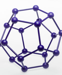 Dodecaedro para montar. Fabricado en madera y pintado con tinte natural de color morado.  Tamaño 20 cm.